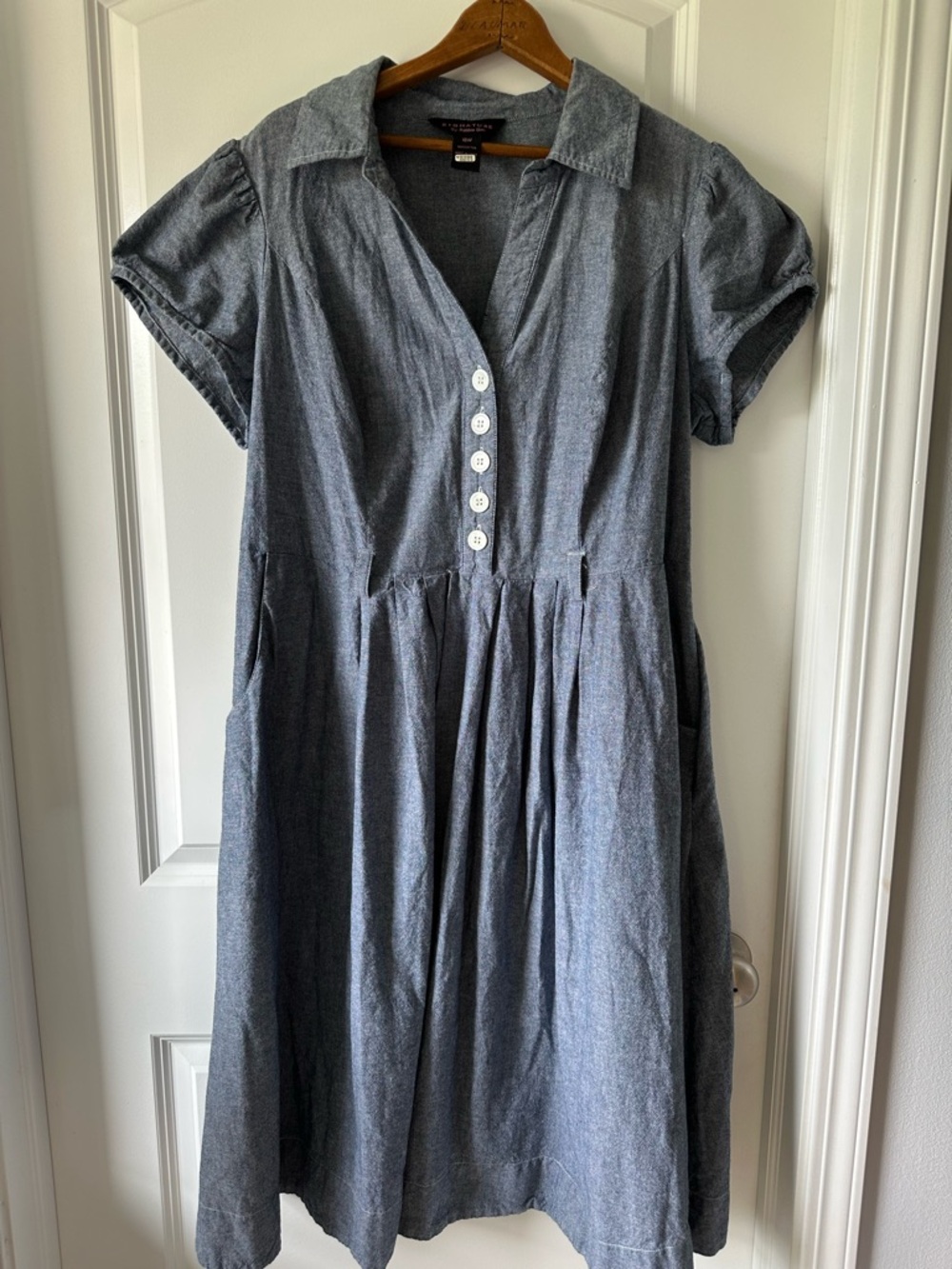 Robbie Bee Light Blue Cottagecore Butter Mom Prairie Collared Dress 100% Cotton